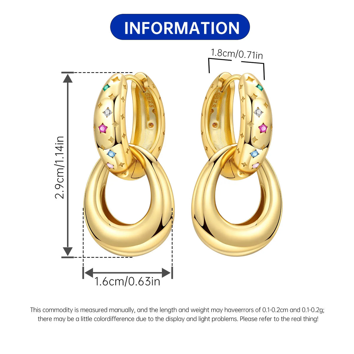 Orstarry 925 Sterling Silver Sparkling Blue Star Planet Drop Earrings Women Earrings Charm Trend Versatile Party Jewelry Gifts