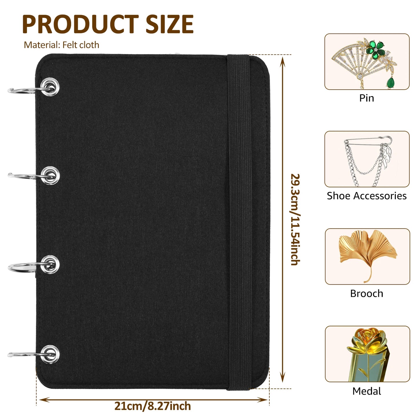 Hanging Enamel Lapel Pin Display Panels Felt Badge Button Brooch Storage Holder Jewelry Necklace Display Stand Earring Organizer