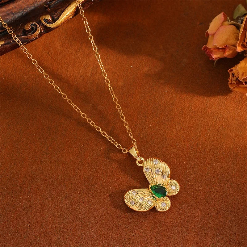 EILIECK Women's Cute Trendy Dragonfly Pendant Necklace 18K Gold-plated Stainless Steel Neck Chain Daily Water-resistant Jewelry