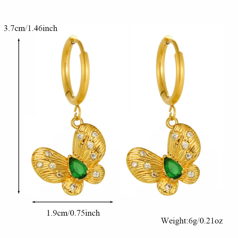 EILIECK 316L Stainless Steel Irregular Heart-shaped Dangle Earrings For Women Stylish Fashion Waterproof Ear Jewelry Lady Gift