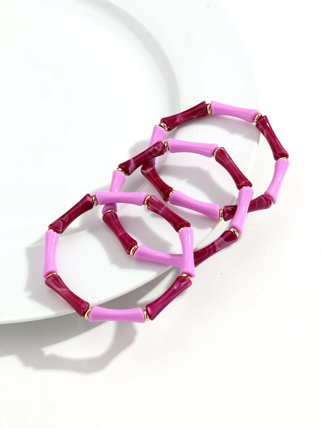 Trendy Resin Purple Wide Geometric Chunky Bangles for Women Fashion Acrylic Beaded Bangle Bracelets Party Jewelry Gifts