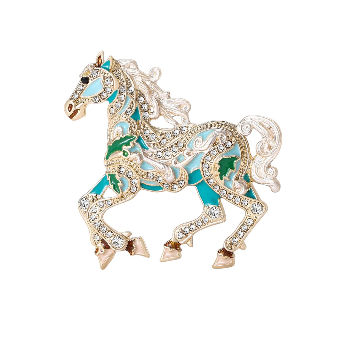 Women's Luxury Jewelry Box Horse Brooch Ornament Souvenir Gift Horse Year Mascot High-end Dress Needle