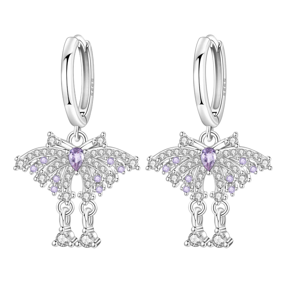 Orstarry 925 Sterling Silver Blue Zircon Dragonfly Drop Earrings Women Earrings Charm Fashion Versatile Party Jewelry Gifts