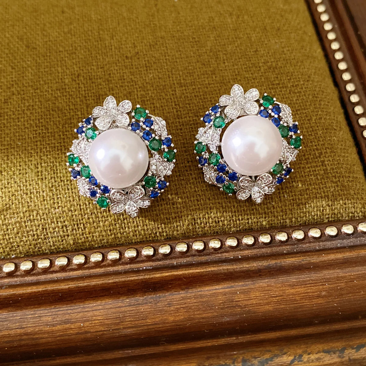 3Pcs/4 Pcs Party Jewelry Set Large Size Pearl Necklace Earrings Rings Ladies Fashion Shiny Zircon Jewelry for Party Banquet K