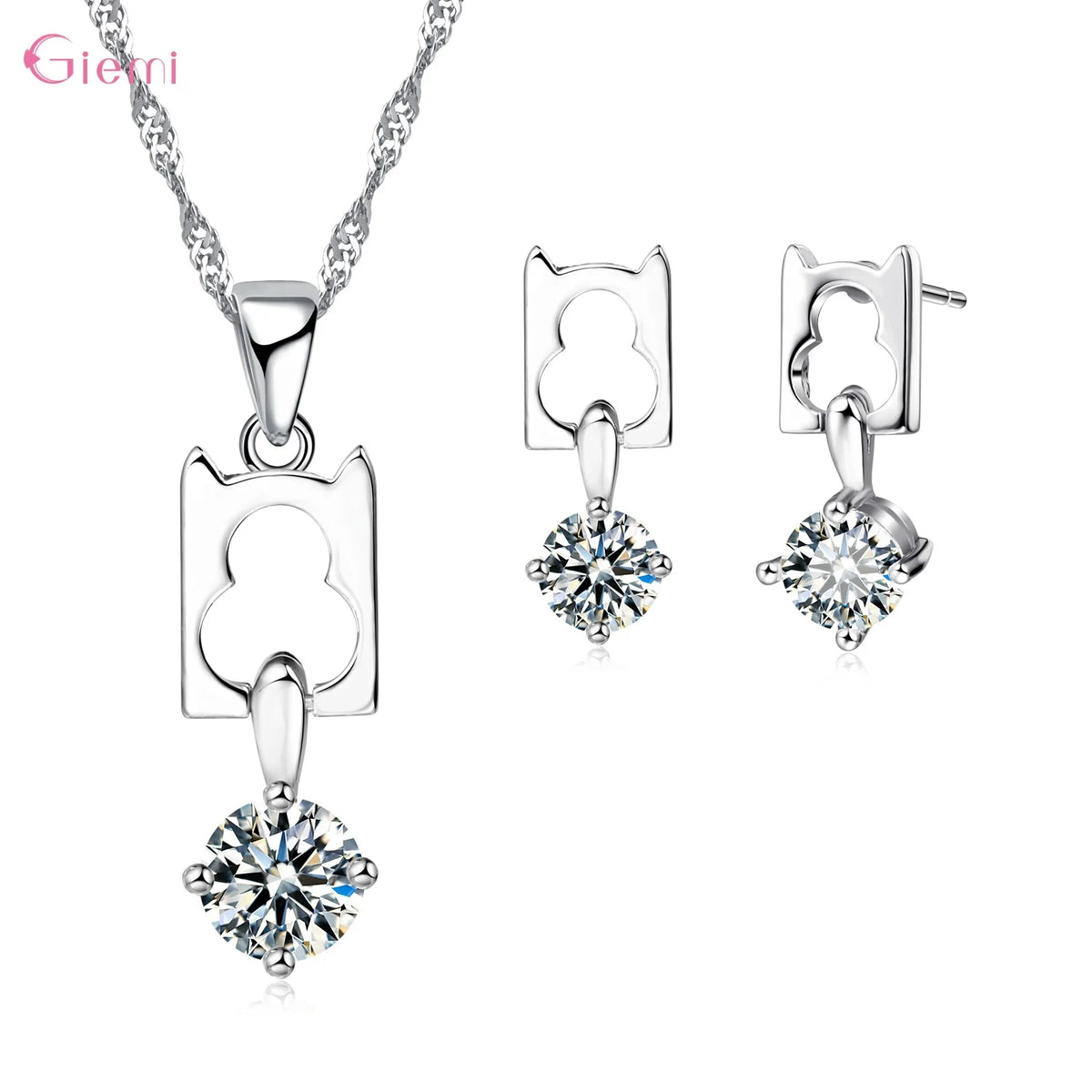 925 Silver Needle Jewelry Sets for Women Girls 34 Models Option Austrian Crystal Rhinestone Pearl Pendant Necklace Earrings