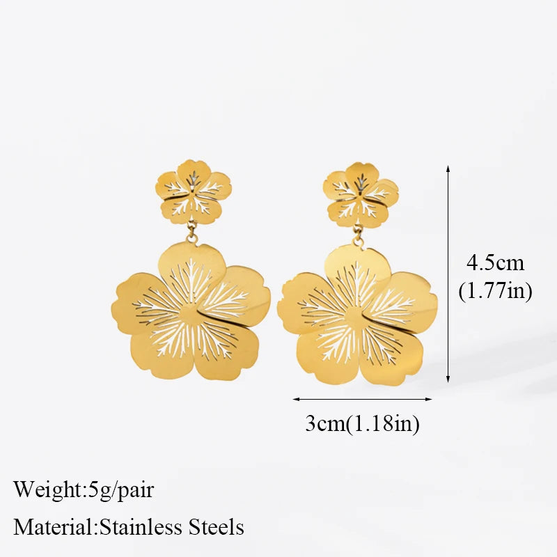 EILIECK 316L Stainless Steel Feather Dream Catcher Dangle Earrings For Women 2024 New Fashion Ear Drop Waterproof Jewelry Gift