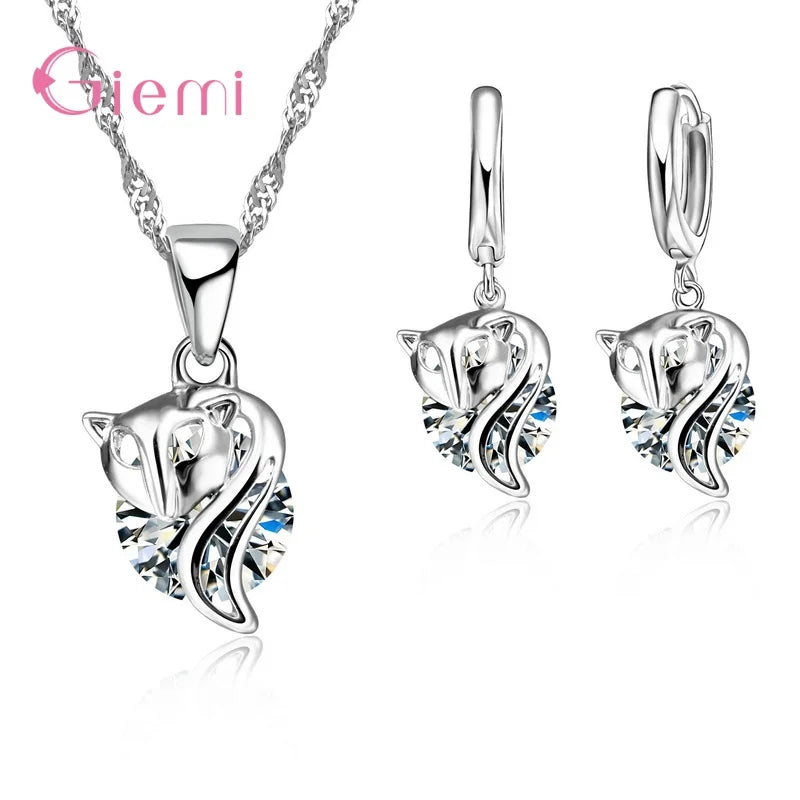 925 Silver Needle Jewelry Sets for Women Girls 34 Models Option Austrian Crystal Rhinestone Pearl Pendant Necklace Earrings