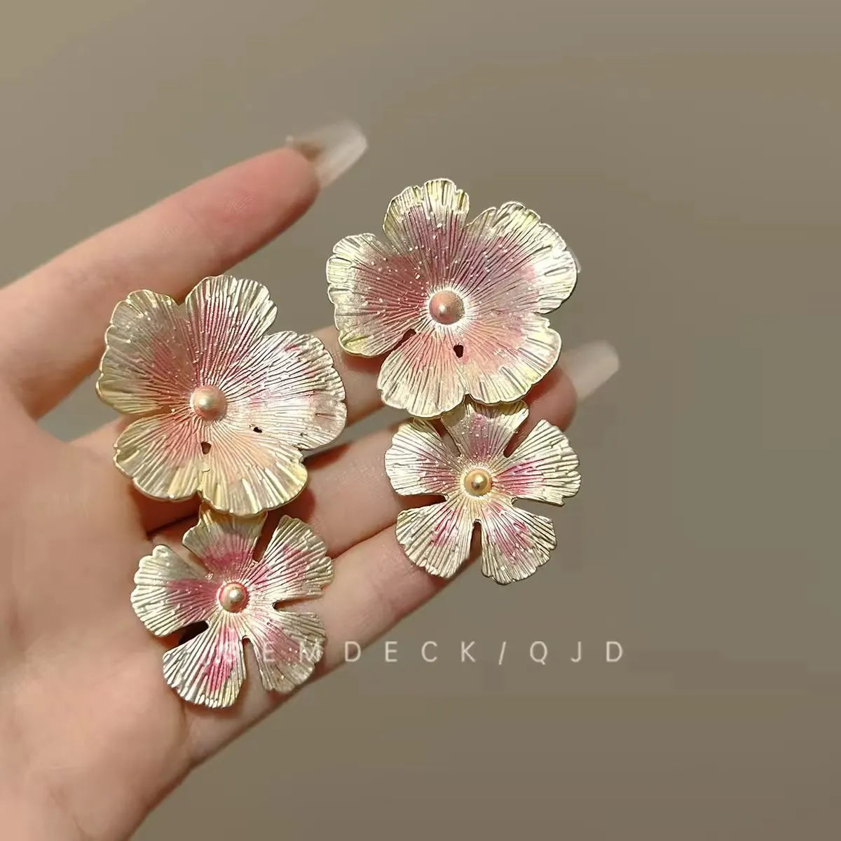 Enamel Flower Earrings New Fashion Vacation Style Exaggerated Exquisite Flower Tassel Earrings Wedding Party Jewelry Accessories