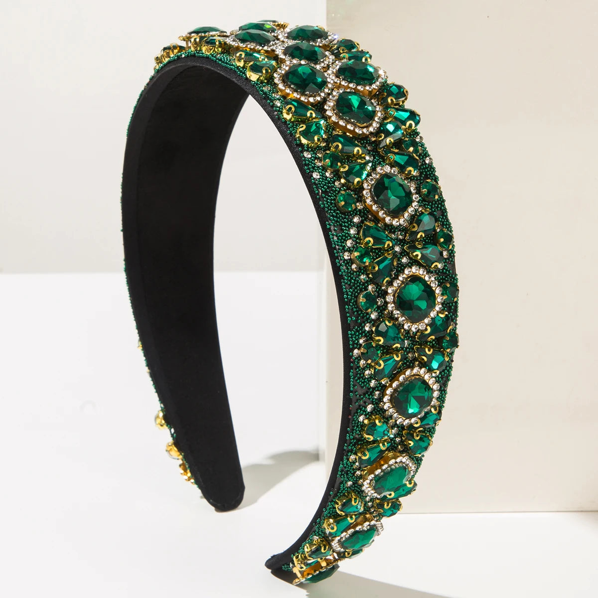 Retro New Headband Creative Baroque Full Diamond Shining Headband Light Luxury Style Wide Edge Hair Accessories