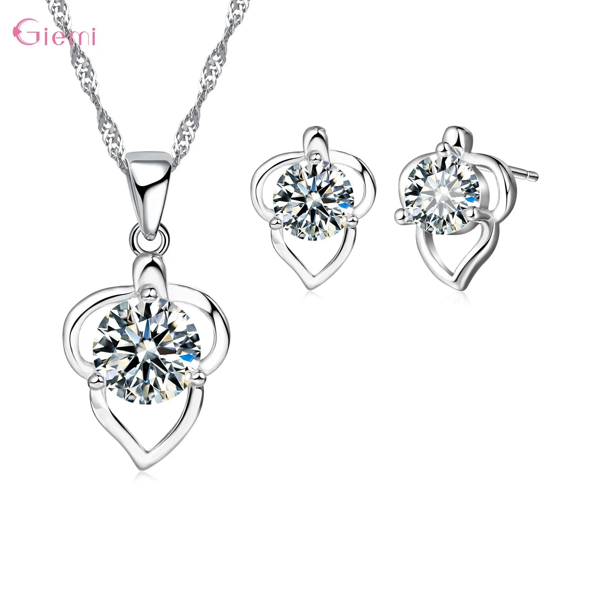 925 Silver Needle Jewelry Sets for Women Girls 34 Models Option Austrian Crystal Rhinestone Pearl Pendant Necklace Earrings