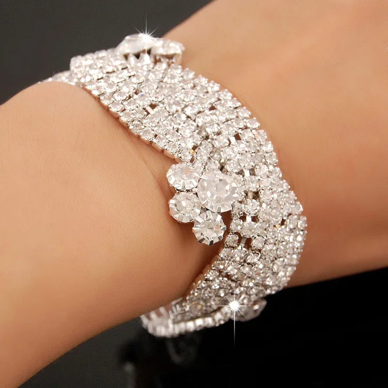 New Fashion Charm Bracelets 925 Silver AAAAA Zircon Crystal Women Bracelet Wedding Engagement Luxury Jewelry