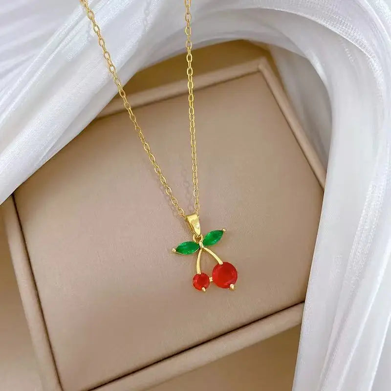 EILIECK 316L Stainless Steel Luxury Bling Zircon Moon Heart Pendant Necklace For Women 18K PVD Plated Neck Chain Jewelry Gift