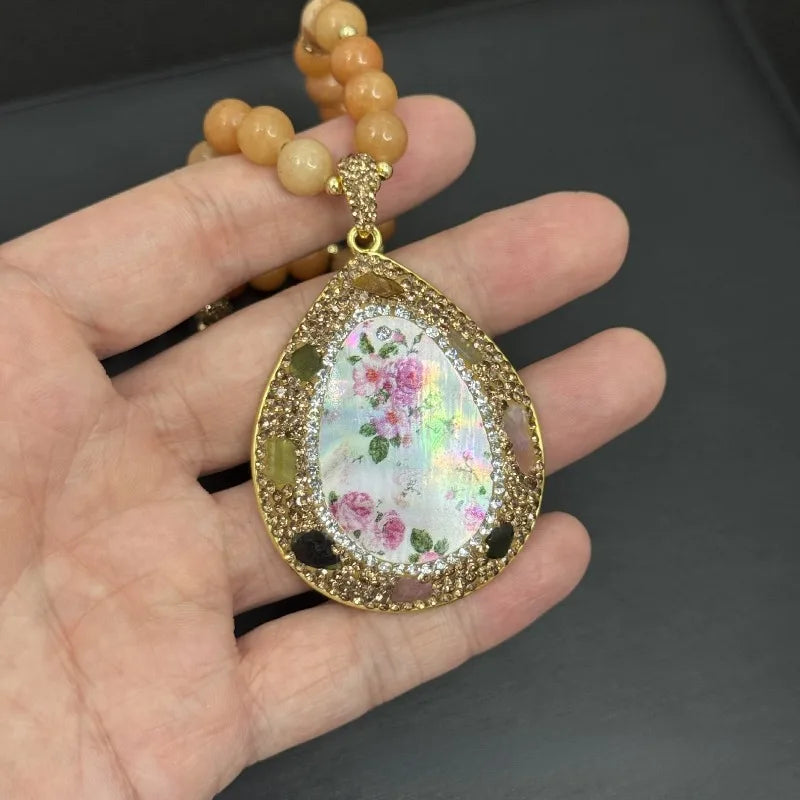 Floral Necklaces for Women Beads Chinese Style Geometric Vintage Banquets Jewelry Elegant Exquisite Collares Para Mujer