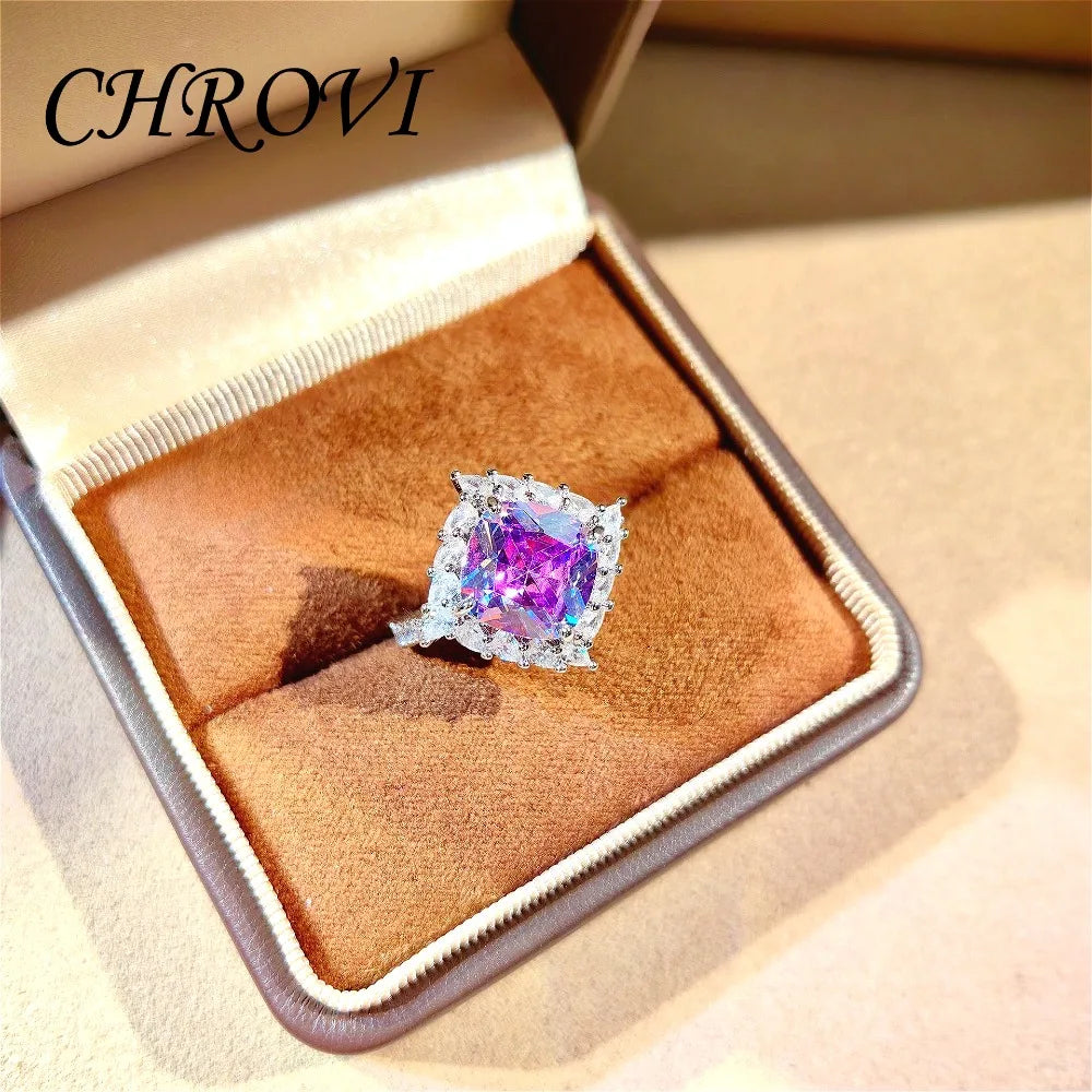 Light Luxury 925 Sterling Silver Set, Diamond Ring for Women, Elegant Pendant Necklace, Gemstone Stud Earrings