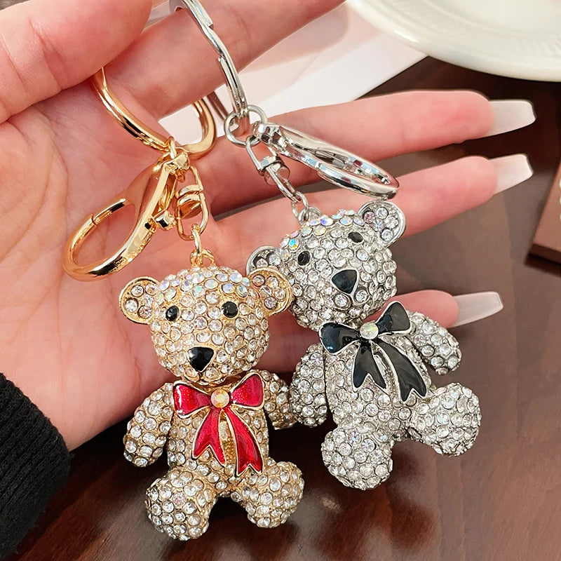 Colorful Bear Series Keychain Dazzling Colors Love Bow Bears Pendant Accompanying Gift Wedding Souvenir