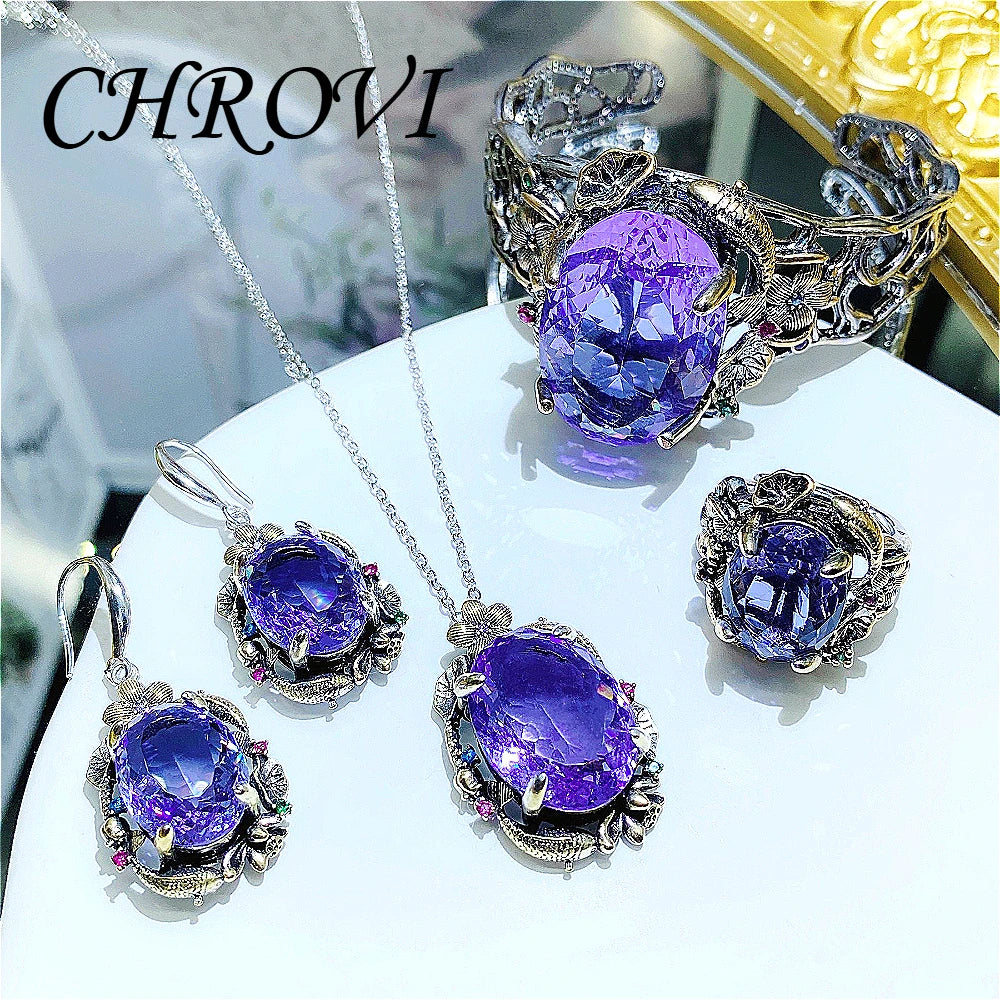 925 pure silver retro court-style double fish playing lotus set , lotus leaf bracelet, gemstone pendant ring, open style