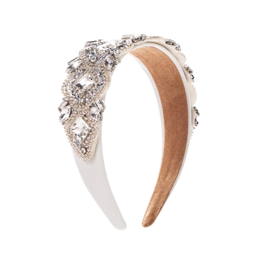 European and American New Heavy Industry Baroque Headband Inlaid With Rhinestones, Simple And Fashionable Wide Edge Headband