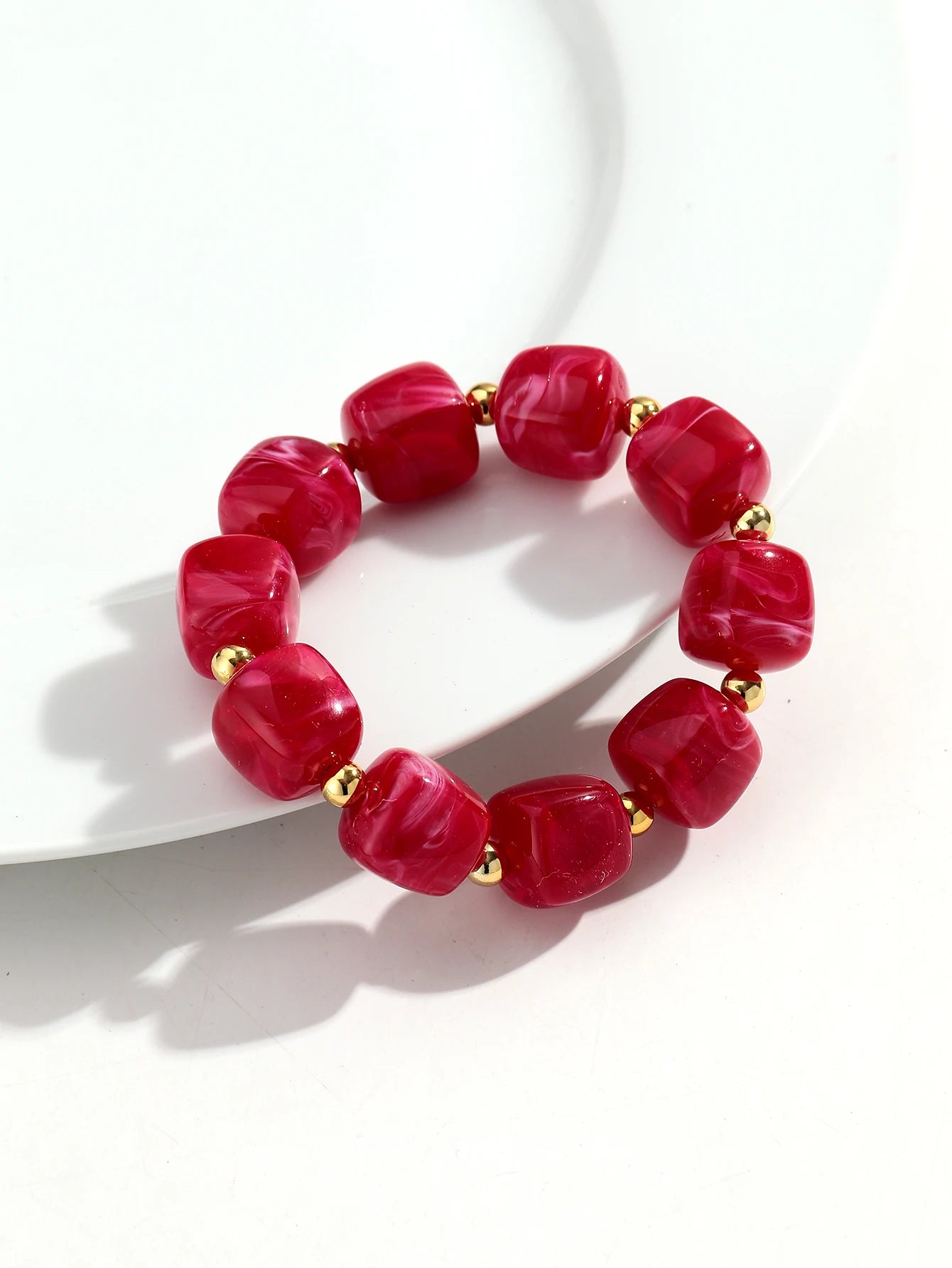 Trendy Resin Purple Wide Geometric Chunky Bangles for Women Fashion Acrylic Beaded Bangle Bracelets Party Jewelry Gifts
