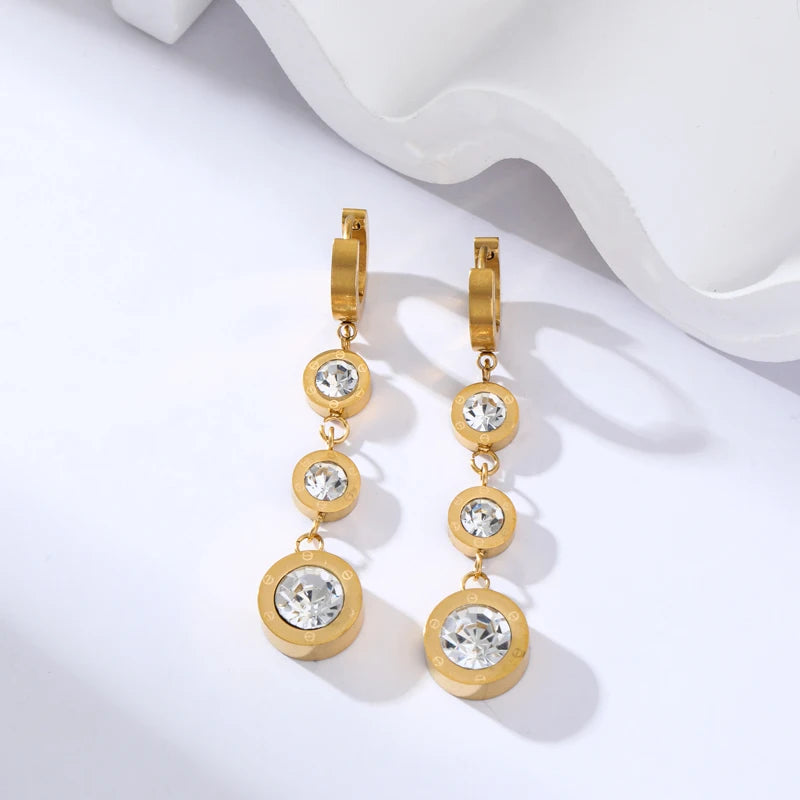 EILIECK 316L Stainless Steel Feather Dream Catcher Dangle Earrings For Women 2024 New Fashion Ear Drop Waterproof Jewelry Gift