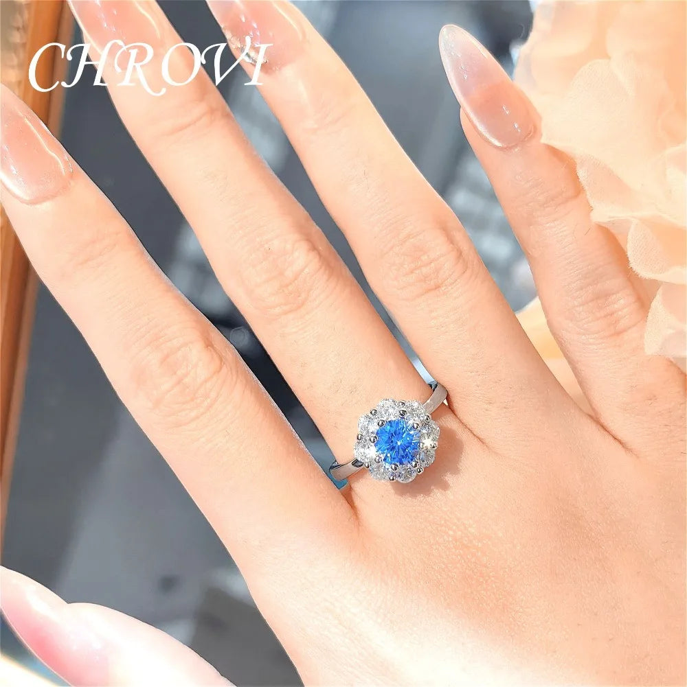 Fashion 925 Sterling Silver Light Luxury Colored Gemstone Set Pendant Ring Stud Earrings for Women Simple Everyday