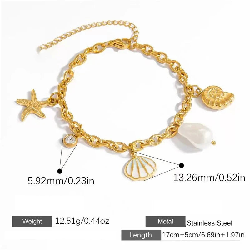 EILIECK 316L Stainless Steel Fashion Heart Love Charm Bracelet For Women New Trendy Waterproof Wrist Chain Jewelry Lady Gift