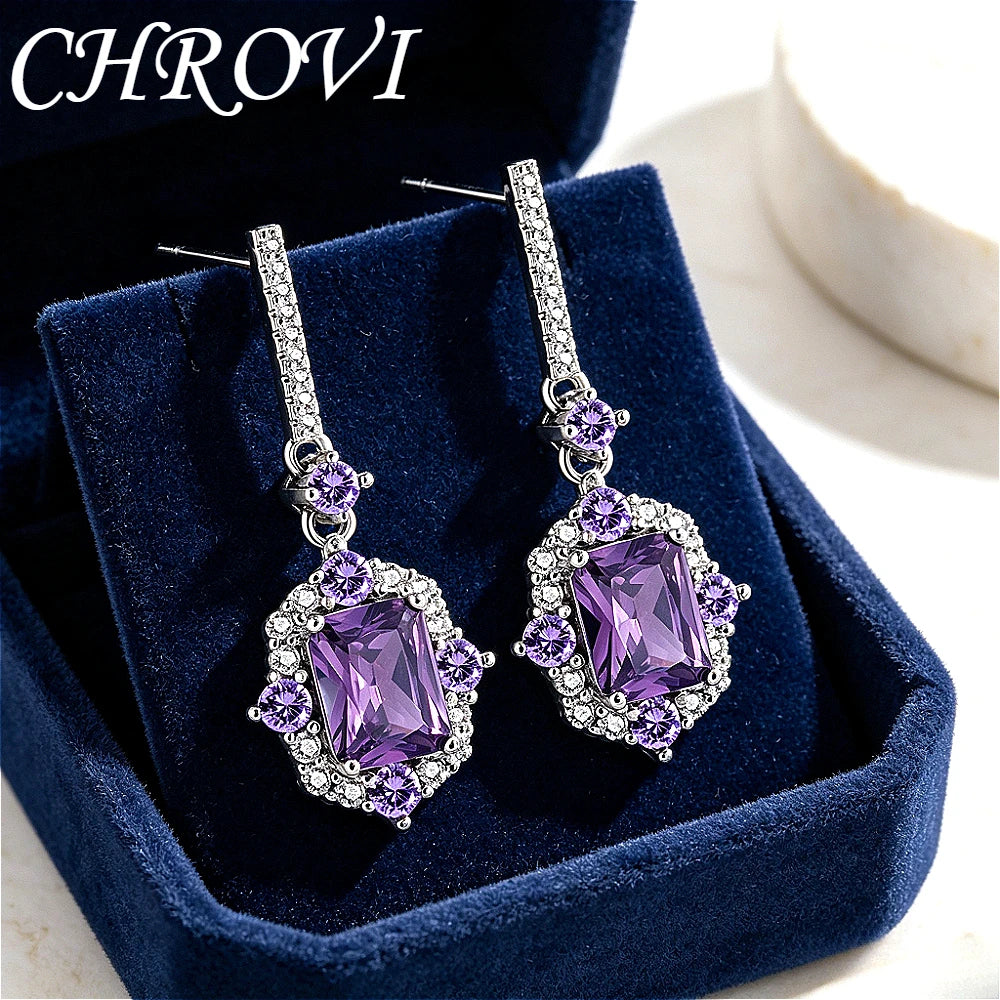 925 pure silver small-scale zirconia fringed earrings for women, a fashionable ear stud with exquisite design.