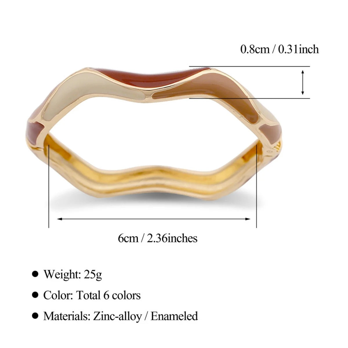 KMVEXO 7 Style Boho Beige Coffee Enamel Irregular Metal Bracelet For Women Men Punk Geometric Heart Cuff Bangle Fashion Jewelry