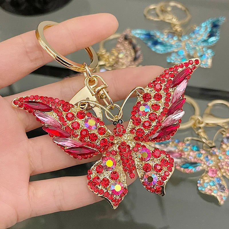 Easya 2024 Fashion Butterfly Bows Luxury Glitter Keychains High Quality Bags Decorate Wedding Gifts for Guests