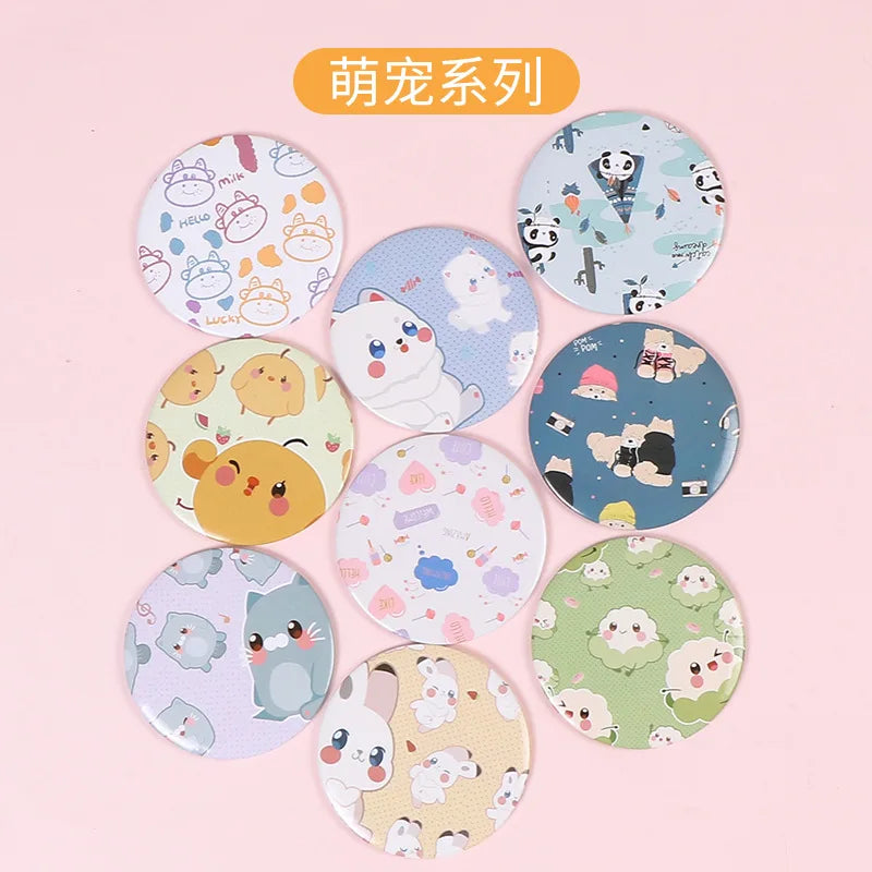 30 Pcs Cartoon Flower Cosmetic Mirror / Sweet Women Makeup Pocket Mini Portable /Nice Party Christmas Gift