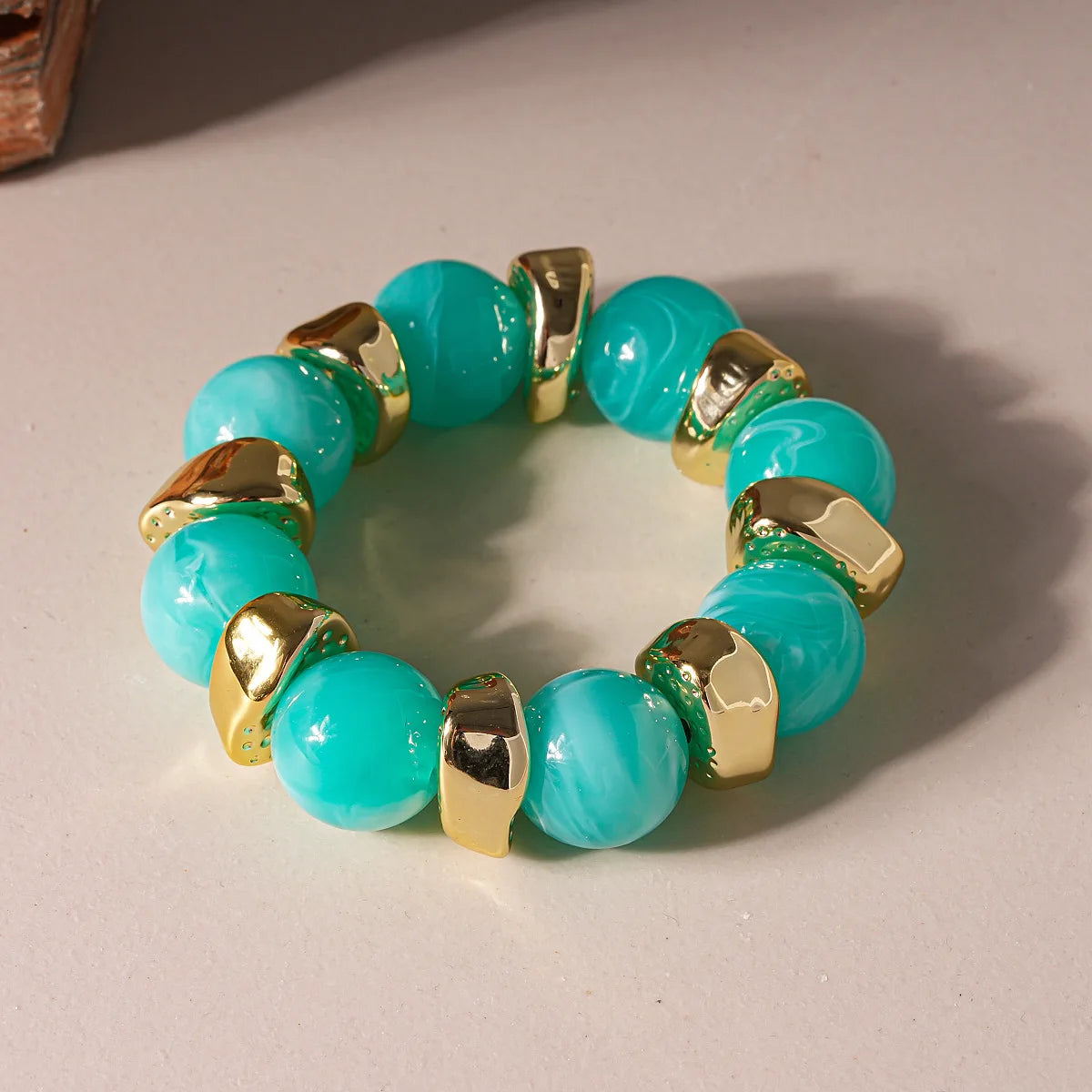 Acrylic Irregular Square Round Beaded Bracelets for Women Multicolor Bohemia Geometric Handmade Bangles Couple Jewelry Travel C