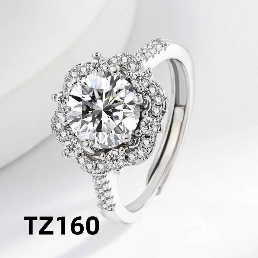 925 Sterling Silver Jewelry Set Round Zircon Necklace Earrings Ring Women Fashion Simple Birthday Wedding Party Jewelry Gift