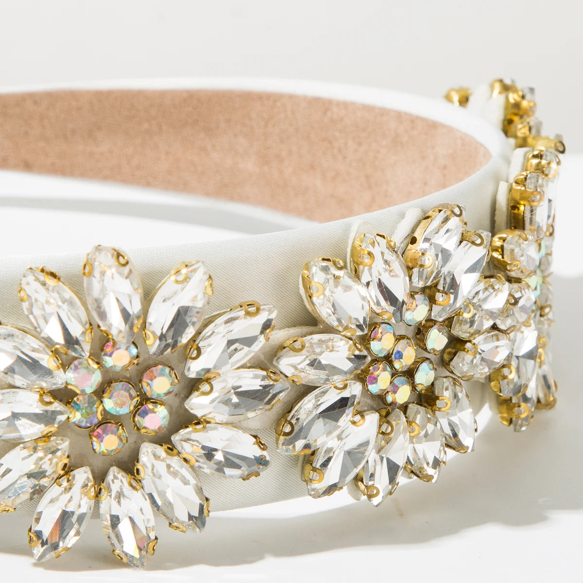 European and American light luxury headband Baroque Gorgeous Full Diamond Flower Headband Temperament Shiny Banquet Headband