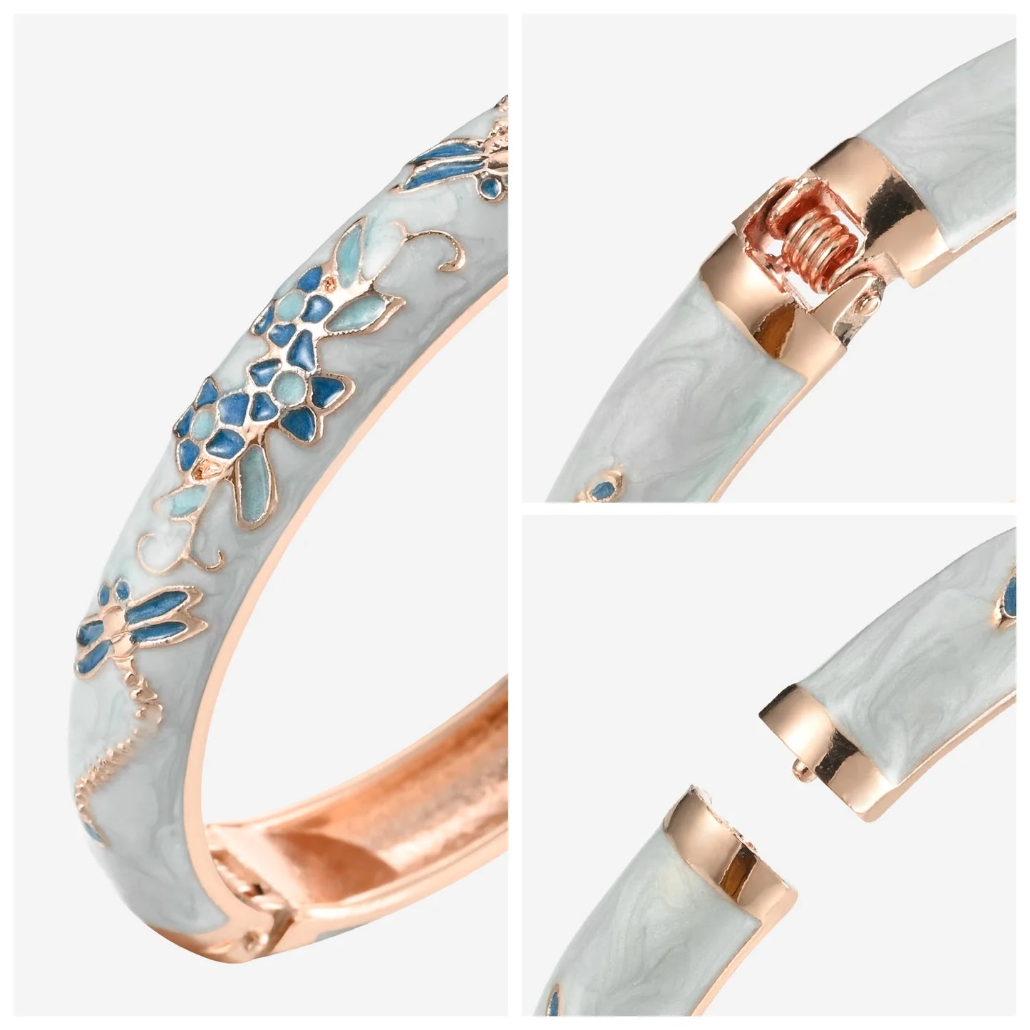 Cloisonne Bracelet For Women Bangles On Hand Enamel Jewelry Flower Women's Hand Bracelet Female Bangle Mother's Day Gifts Wife