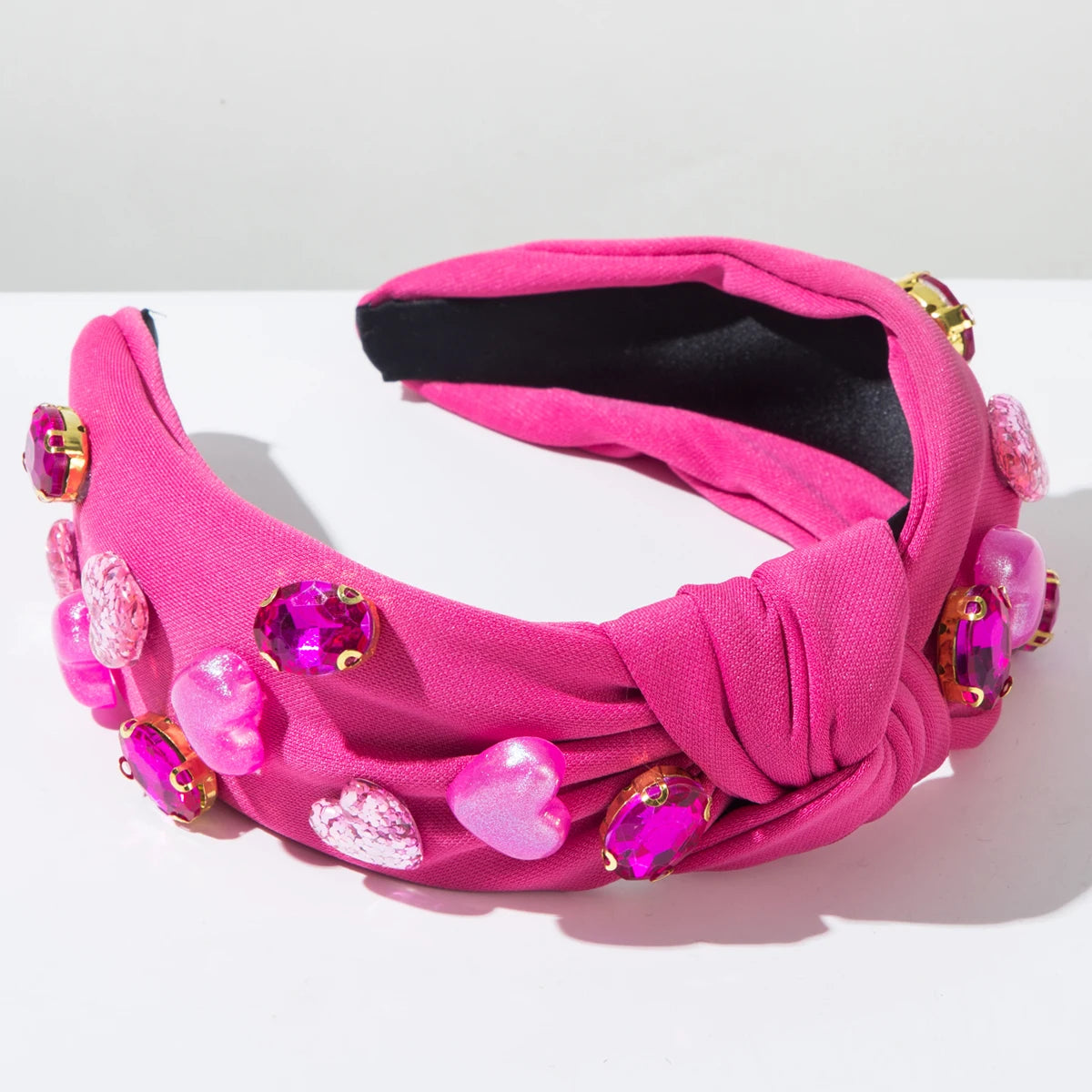 Fashionable Diamond Studded Resin Heart Accessories, Sweet Headband, Simple Hair Accessories For Women