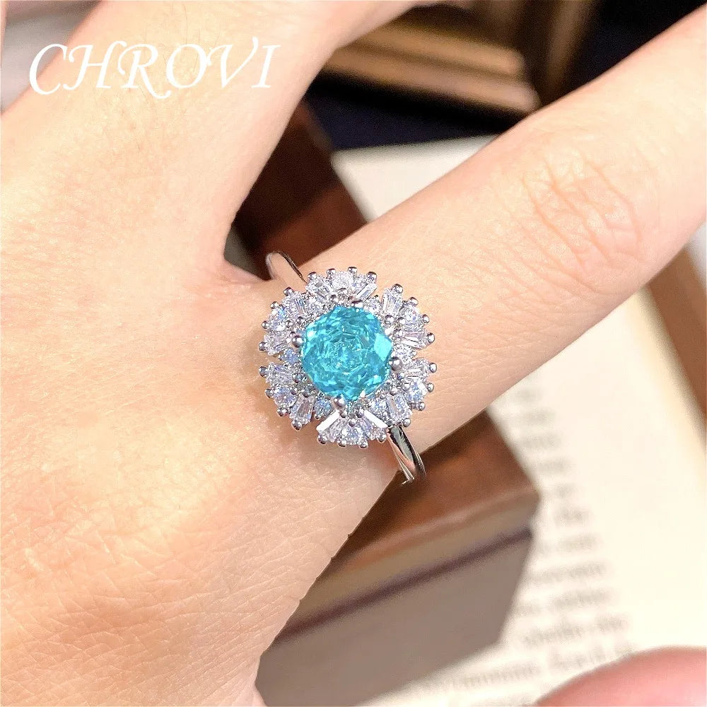 Light luxury 925 sterling silver octagonal millennium rose ring with high-grade square diamond women's ring