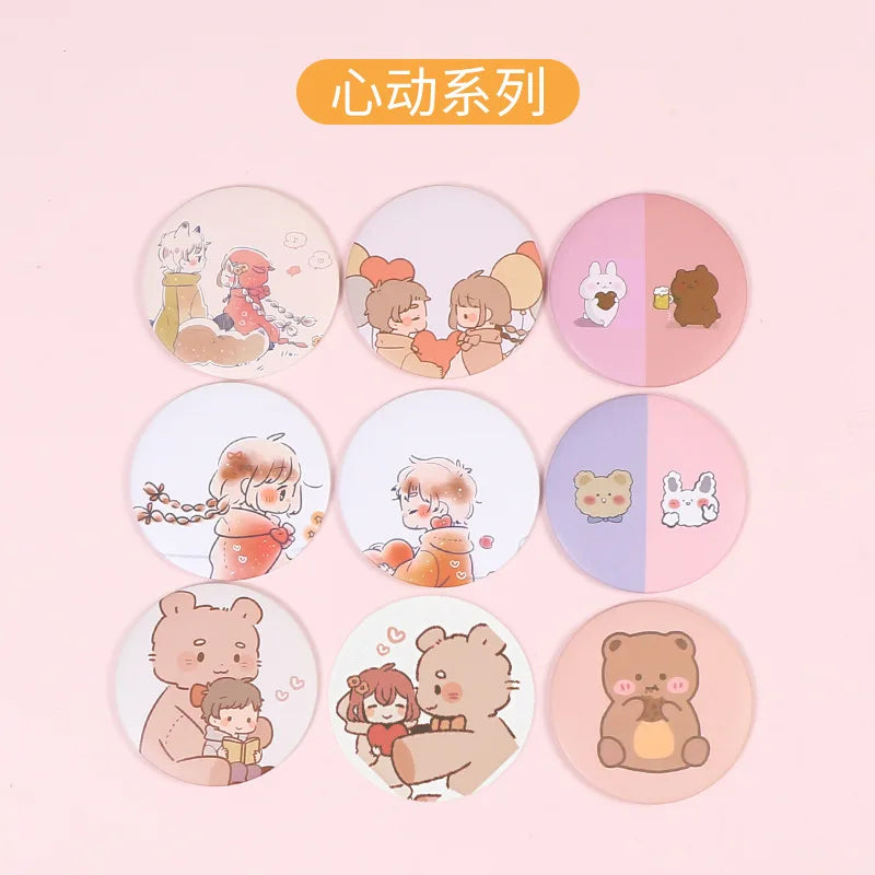 30 Pcs Cartoon Flower Cosmetic Mirror / Sweet Women Makeup Pocket Mini Portable /Nice Party Christmas Gift