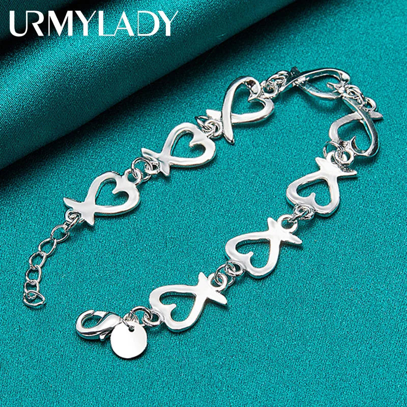 URMYLADY 925 Silver Bracelets For Women Wedding Lady Cute Noble Pretty Jewelry Fashion Nice Chain Hot Gifts