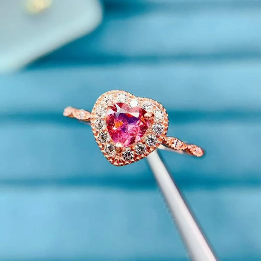 Luxury Multicolor Tourmaline Silver Ring  8 Pieces 3mm*4mm Natural Tourmaline Jewelry with Certificate October Birthstone Ring