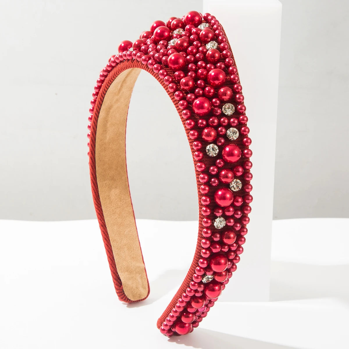 European And American Retro Diamond Studded Pearl Full Wide Edge High-End And Exquisite Headband