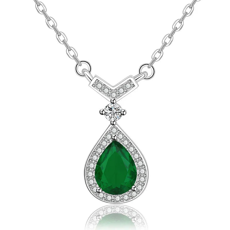 925 Sterling Silver Necklace Pendant sparkle Crystal For Women Fashion Jewelry Party Wedding Accessories Gifts