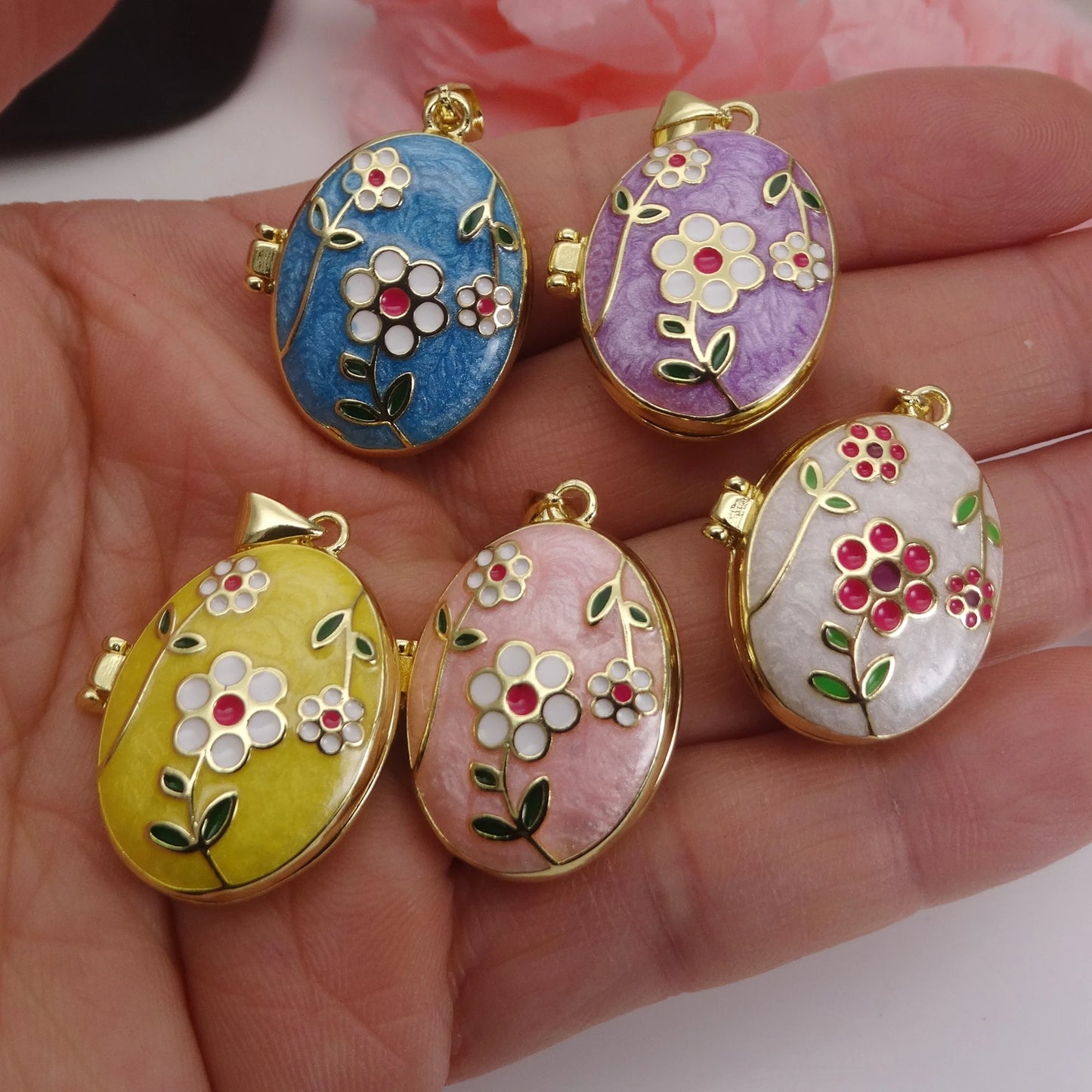 Micro Zircon oil drip photo box Pendant necklace case gaine pendant necklace copper chain jewelry necklace