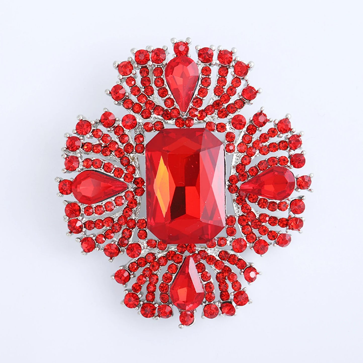 Crystal Large Glass Brooches for Women Unisex Rhinestone Flower Pins Banquet Party Backpack Gifts Jewelry Accessories