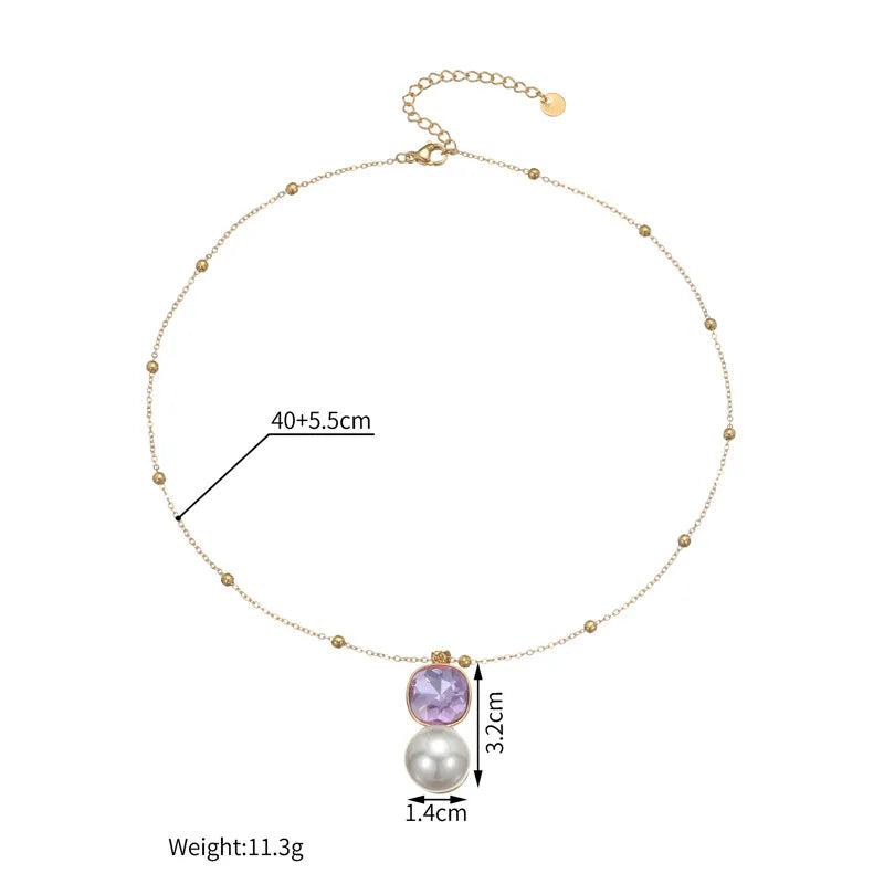 EILIECK Women's Butterfly Zircon Crystals Pendant Necklace Trendy Stainless Steel Waterproof Neck Chain Daily Jewelry Gift