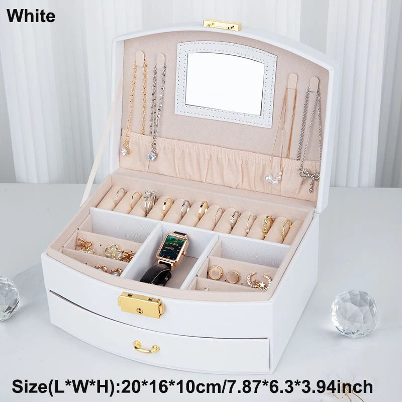 DELESYS New Large-Capacity High-End 6 Layer Jewelry Box For Storing Necklaces Watches Accessories Multi-Functional Jewelry Box
