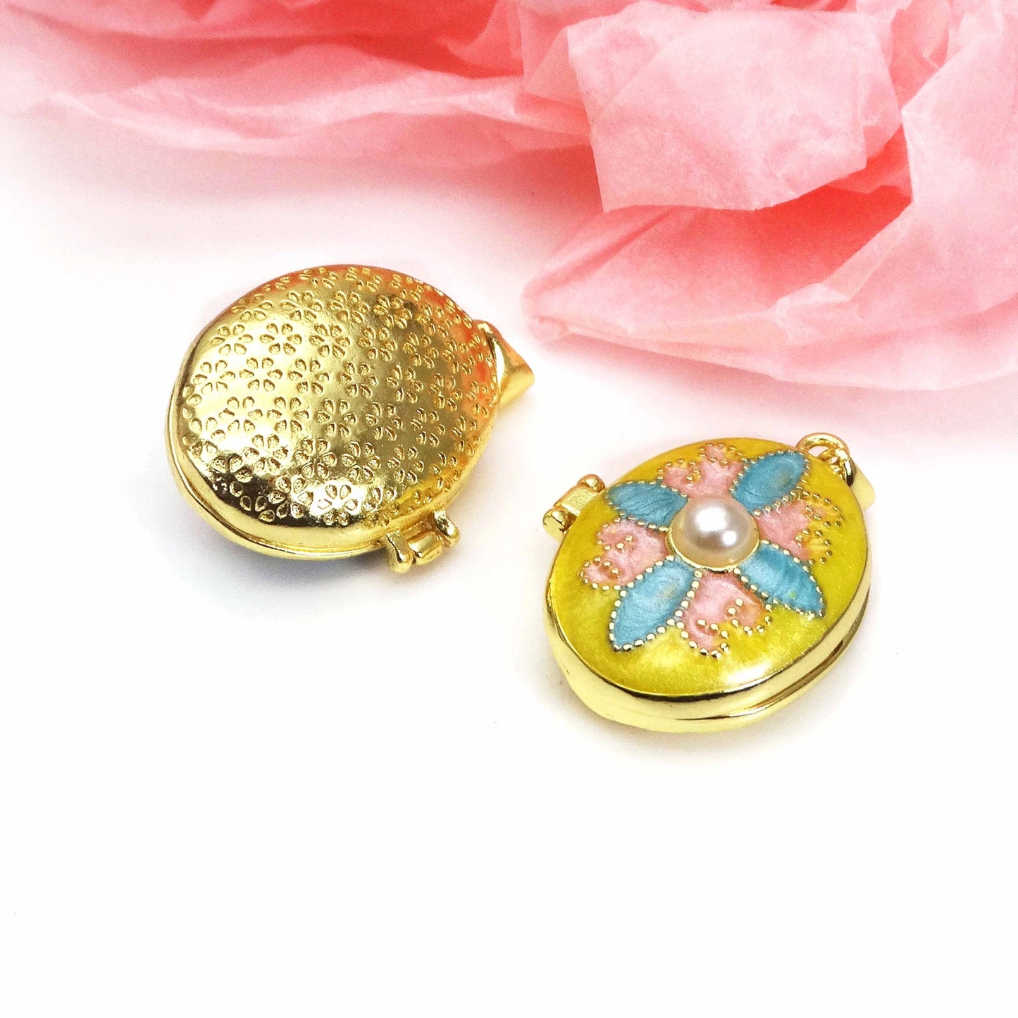 Micro Zircon oil drip photo box Pendant necklace Pearl Celtic Knot pendant necklace copper chain jewelry necklace