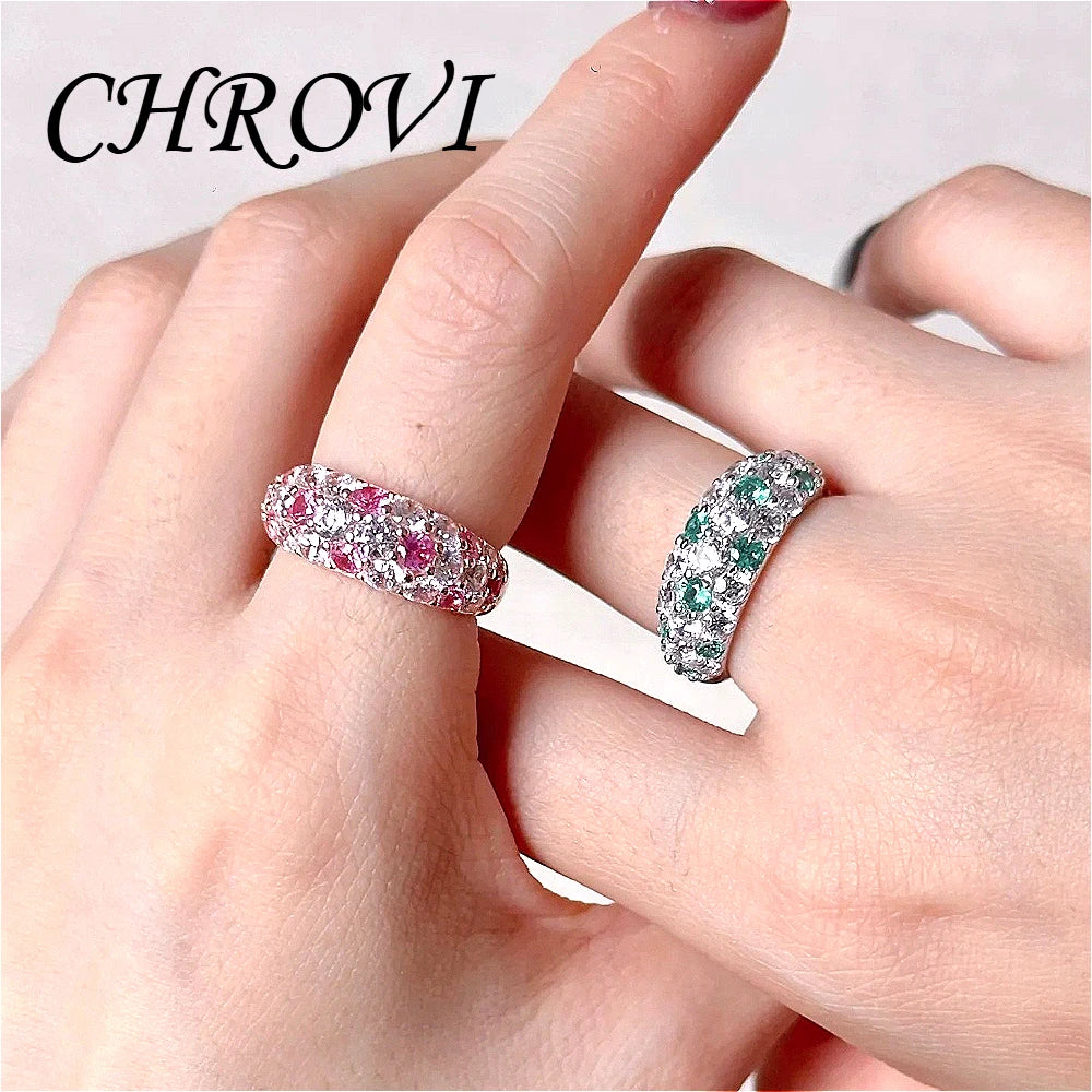 Retro 925 Sterling Silver Botanical Mint Color Ring, Colorful Frosted Pastry, Full Diamond Set Pink sapphire Ring, Women's Acces