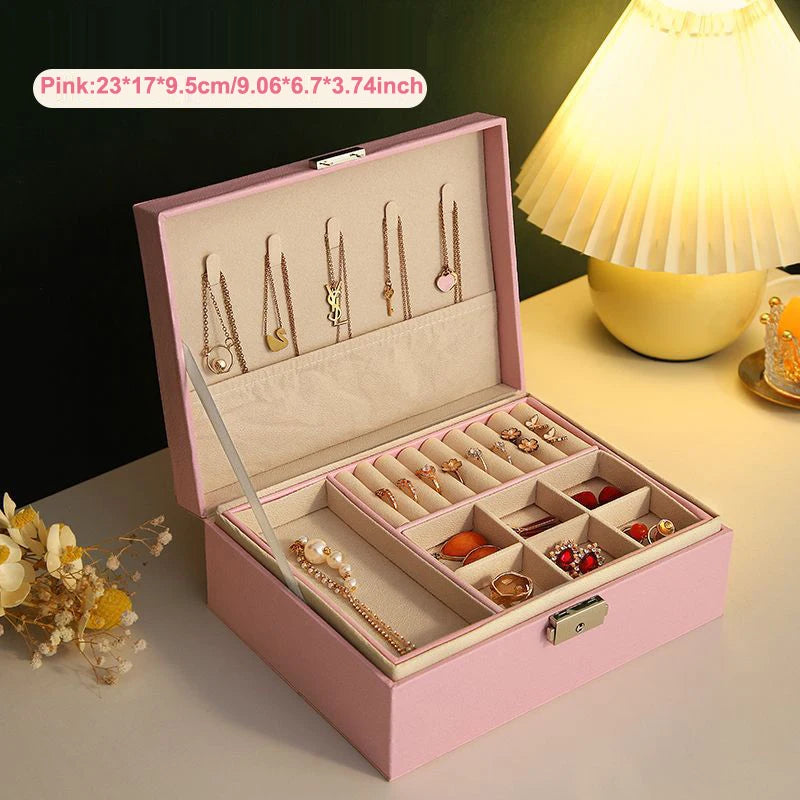 DELESYS New Large-Capacity High-End 6 Layer Jewelry Box For Storing Necklaces Watches Accessories Multi-Functional Jewelry Box