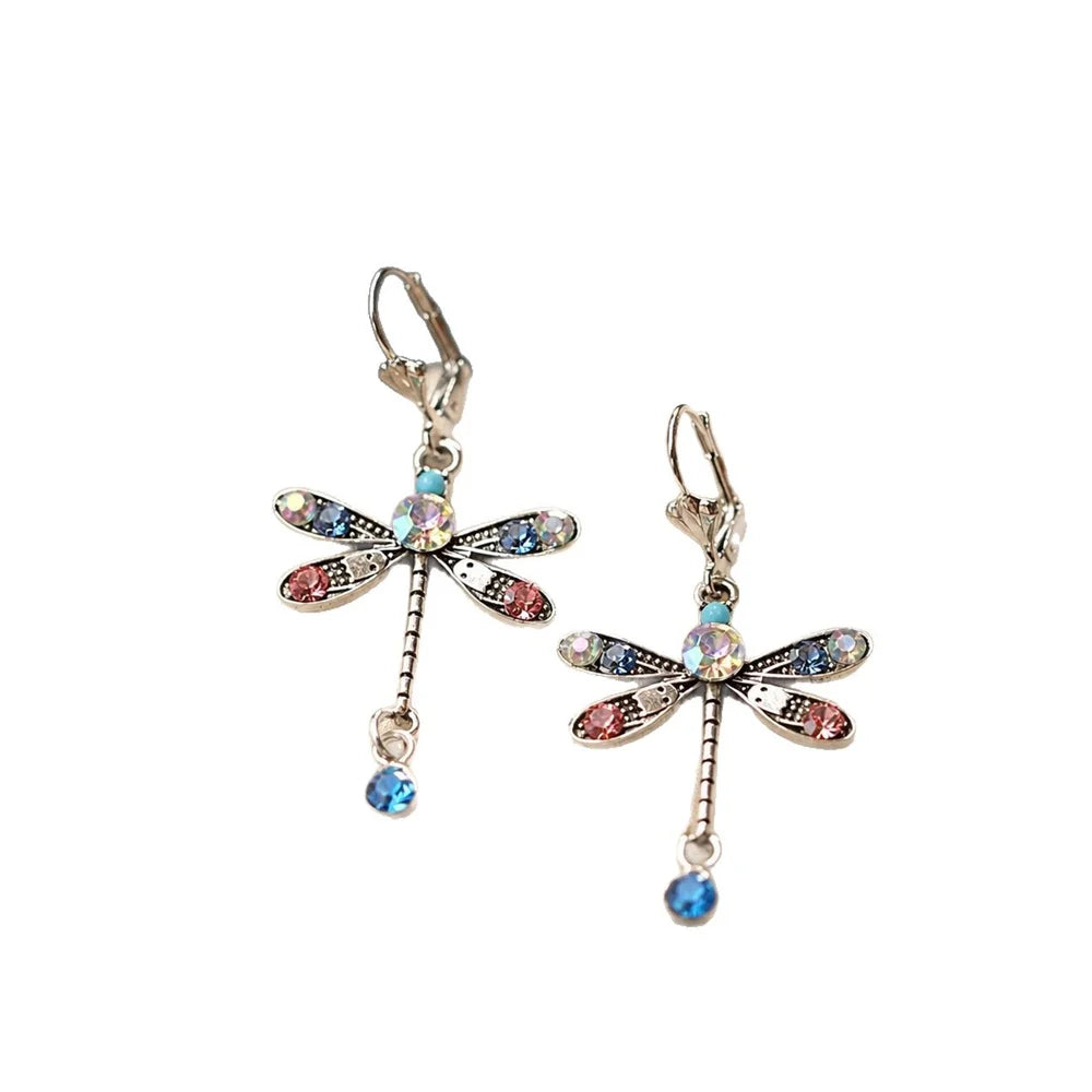 Charm Grace Female Small Animal Rainbow Zircon New Fashion Drop Dangle Earrings Unique Silver Color Wedding Jewelry For Women
