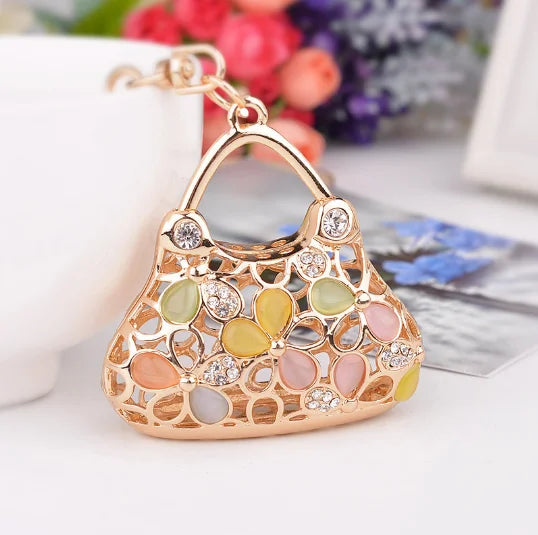 Metal Luxury Bag Keychain Leather Bag Shape Woman's High -end Charm Decoration Supports A Seal Leopard Leather Bag