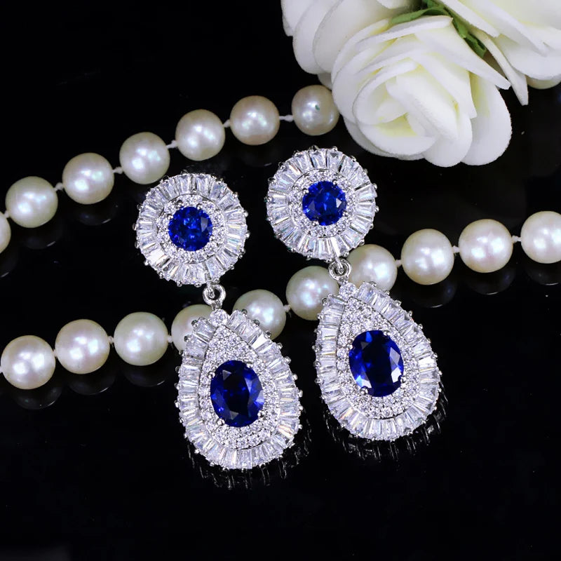 ThreeGraces Classic Red Cubic Zirconia Big Bridal Wedding Dangle Drop Earrings for Women Trendy Luxury Banquet Jewelry E1841